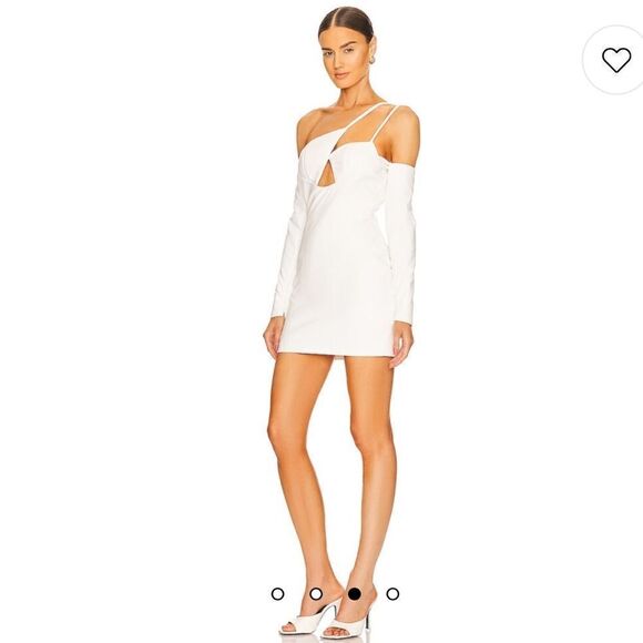 NWT CEREN OCAK Revolve Cut Out Dress in White Small Faux Leather - Picture 15 of 15